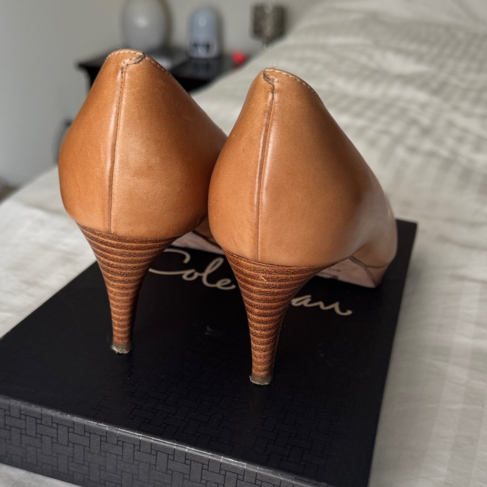 Cole Haan Women's Brown Leather Heels - Picture 2 of 4